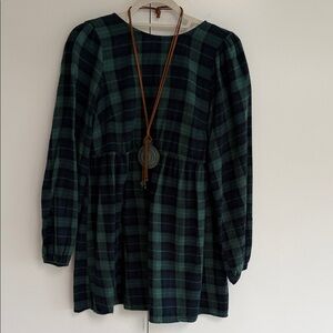 Urban Renewal Green & Navy Flannel Dress